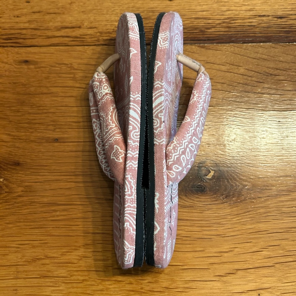 NWOT Free People Es Verdra Cotton Thong Sandals Women’s SZ 37 in Pink & White - Picture 6 of 8